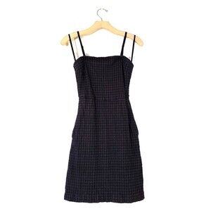 THEORY 100% Cotton Struno Convertible Strapless Mini Sheath Dress in Eyelet 0